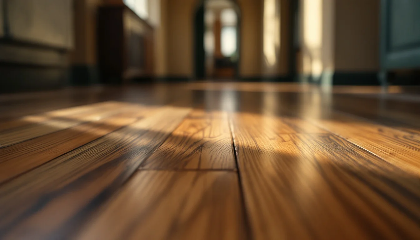 Cost Of Hardwood Flooring Installation In Edinburgh — A bright Edinburgh hallway with gleaming, well-maintained hardwood floors, highl