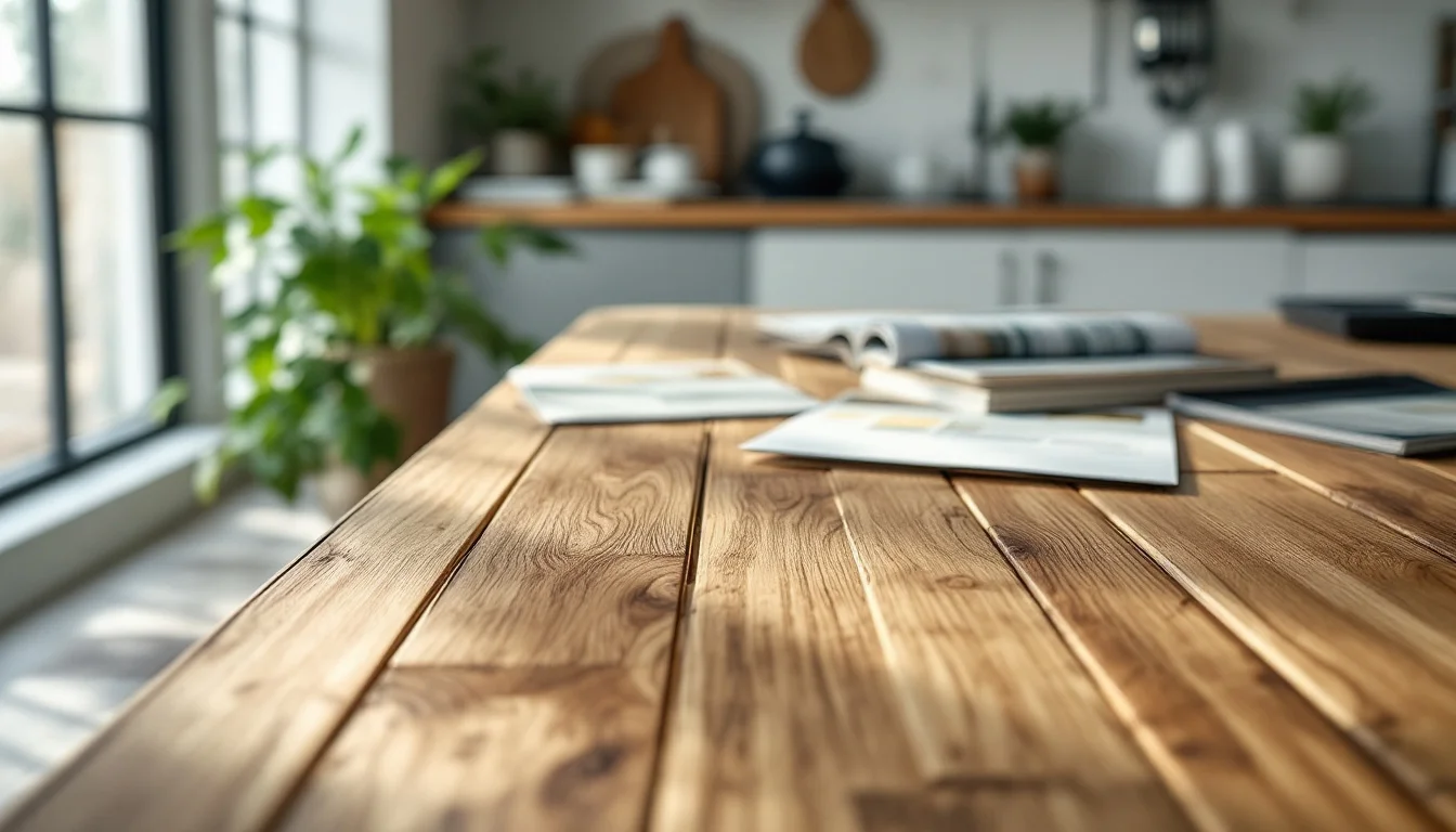Cost-effective Hardwood Flooring Alternatives — Homeowner and flooring expert discussing vinyl plank and bamboo flooring samples